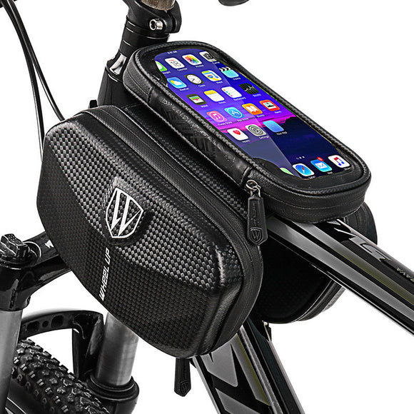 WHEEL UP Bike Front Frame Tube Bag Waterproof Phone Touch Screen Bicycle Cycling Motorcycle