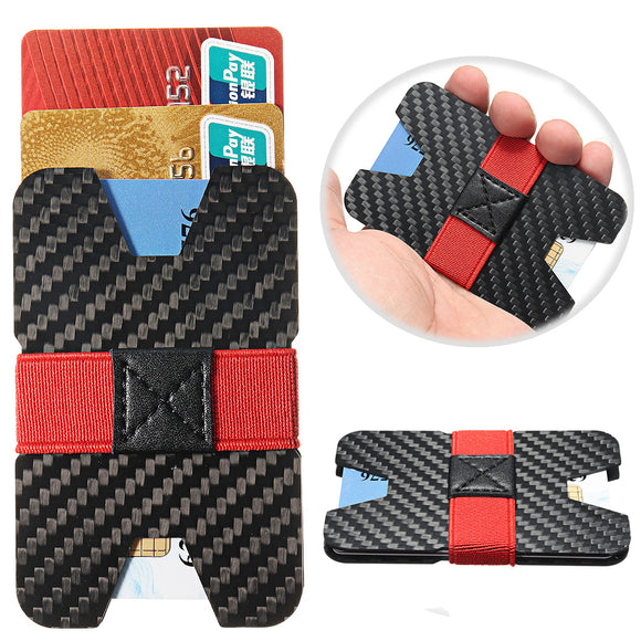 Men Slim Wallet Carbon Fiber RFID Blocking Minimalist Credit Card Case Holder