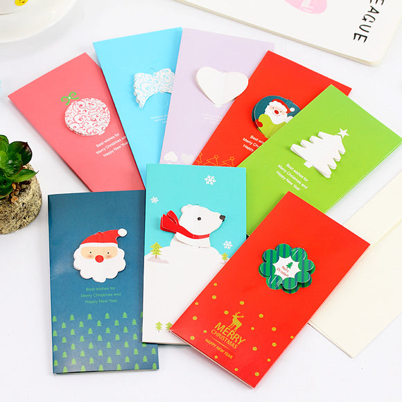 Christmas Greeting Card Christmas Gifts Party Greeting Card Stereo Card with Packing Envelope Card