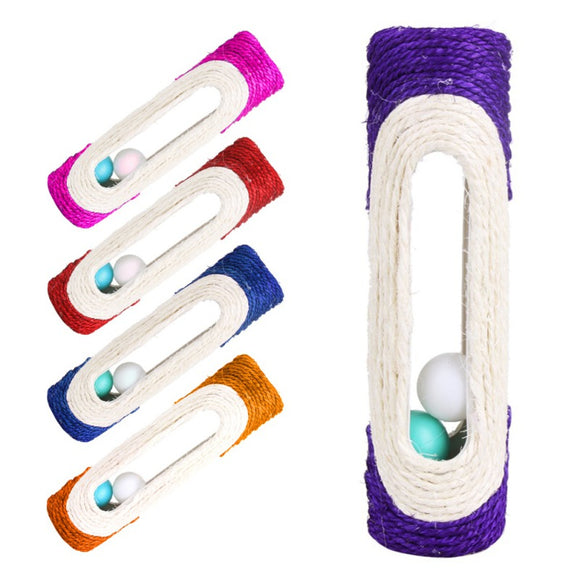 Funny New Pet Cat Toys Rolling Sisal Scratching Post Trapped With 3 Ball Pet Toys