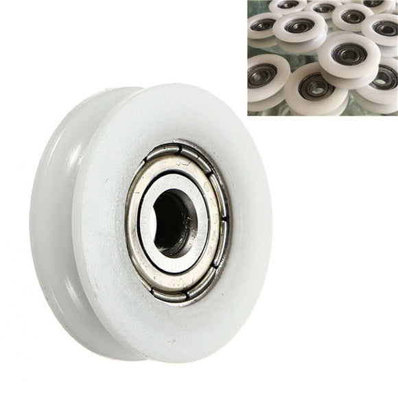 5x24x7mm U Groove Nylon Round Pulley Wheel Roller For 3.8mm Rope Ball Bearing