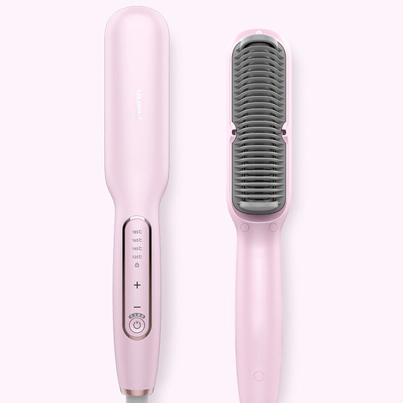 Yueli Anion Straight Hair Comb Natural Winding Dry & Wet Dual Splint Hair Straightener Inside Buckle Dual Purpose Curling Iron from Xiaomi youpin