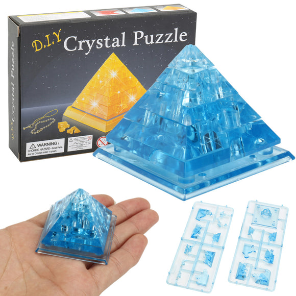 Creative IQ 3D Crystal Puzzle Jigsaw Toy Blocks Assembling Pyramid Model DIY Toys