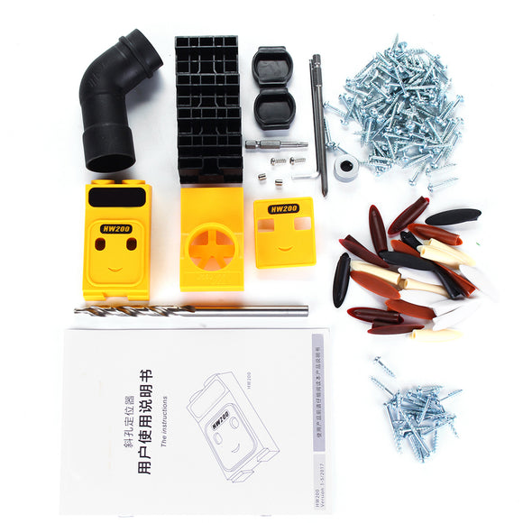 Hole Drill Guide Jig Kit Woodworking Joint Positioner Locator Tool