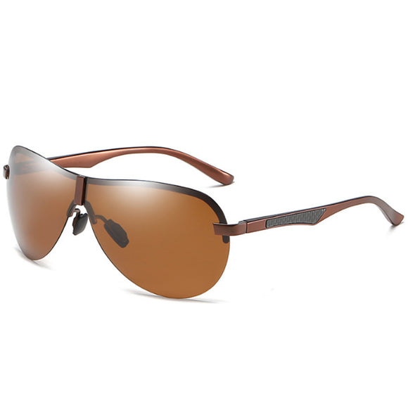 Frameless Polarized Sunglasses Driving Fishing Sunglasses Metallic Polarized Sunglasses