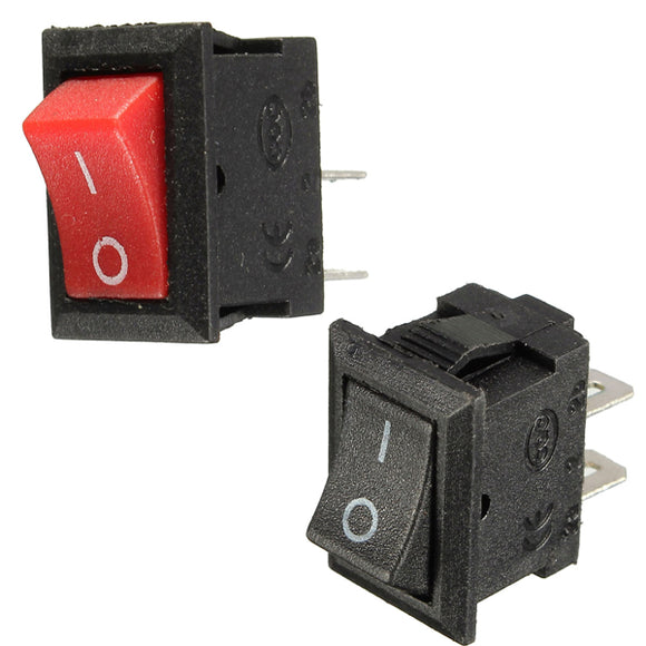 20pcs 250V 3A Mini Boat Rocker Switch 2-Pin Plastic Button ON/Off SPST