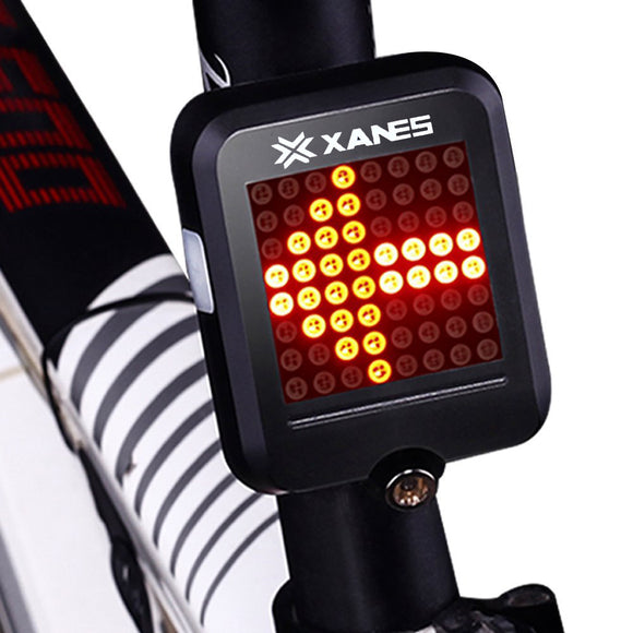 XANES 64 LED 80LM Intelligent Automatic Induction Steel Ring Brake Safety Bike Tail Light with Infrared Laser