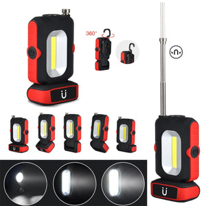 5 in1 XANES LF01 LED+COB Stretchable Magnetic Tail & Antenna Picker Work Light EDC Flashlight