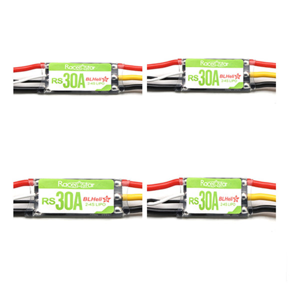 4X Racerstar RS30A 30A Blheli_S OPTO 2-4S ESC Support Oneshot42 Multishot for RC FPV Racing Drone