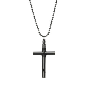 Cross Whistle Pendant Women Men Long Necklace Jewelry Couple Gifts