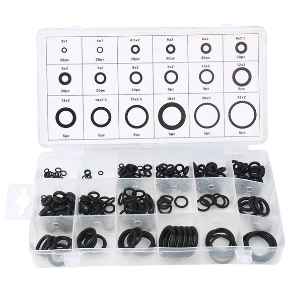 Suleve MXRW3 225Pcs Rubber O Ring Washer Hydraulic Plumbing Gasket Seal Assortment Set