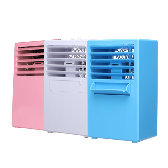 3 Colors 24V 3 File Speed 5 Leaf Fan Spray Humidification Mini Air Conditioning