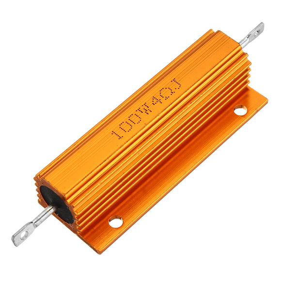 RX24 100W 4R 4RJ Metal Aluminum Case High Power Resistor Golden Metal Shell Case Heatsink Resistance Resistor