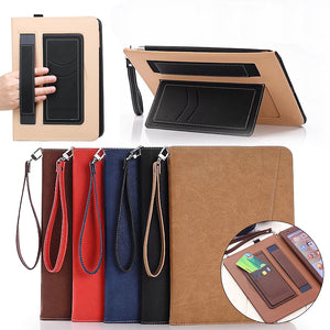 Auto Sleep/Wake Up Card Slots Strap Grip Stand Holder Tablet Case For iPad Pro 10.5 Inch/iPad 9.7 Inch 2018/iPad 9.7 Inch 2017/iPad Pro 9.7 Inch/iPad Air/Air 2