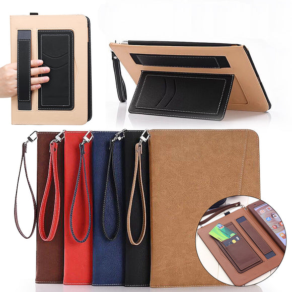 Auto Sleep/Wake Up Card Slots Strap Grip Stand Holder Tablet Case For iPad Pro 10.5 Inch/iPad 9.7 Inch 2018/iPad 9.7 Inch 2017/iPad Pro 9.7 Inch/iPad Air/Air 2