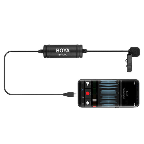 Boya BY-DM2 Type-C Lavalier Condenser Lapel Microphone for Smartphone Mobile Phone