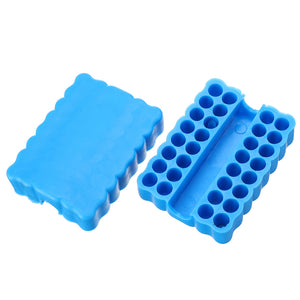 20Pcs Plastic Screwdriver Bit Storage Rack Storage Deck Box 32 Holes for 1/4 Inch Hex Shank Screwdrivers