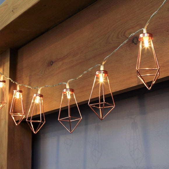 KCASA 1M 10 LED Metal Diamond String Lights LED Fairy Lights for Festival Christmas Halloween