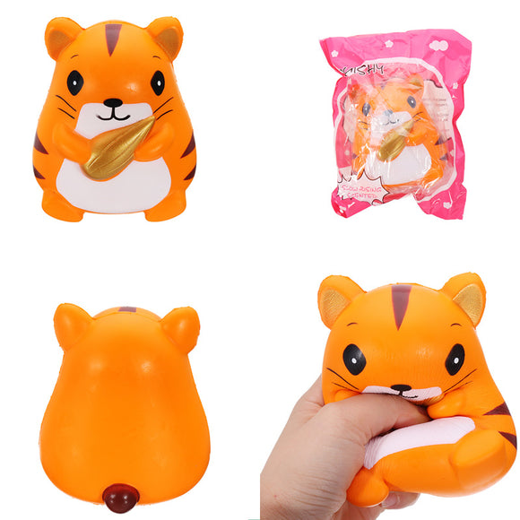 YunXin Squishy Hamster Holding Sunflower Seed 12cm Slow Rising With Packaging Collection Gift Decor