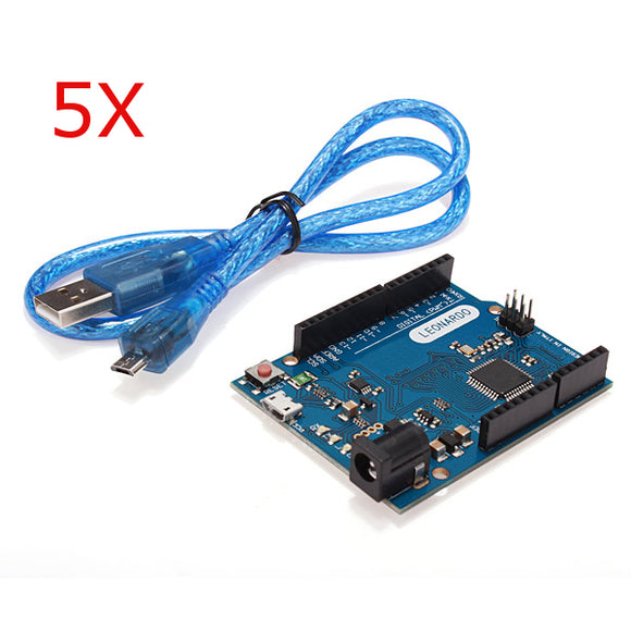 5Pcs Leonardo R3 ATmega32U4 Development Board With USB Cable For Arduino