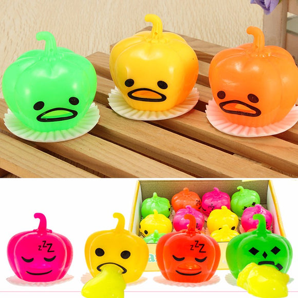 Squishy Squeeze Vomitive Slime Pumpkin Toy Random Color Fun Gift Gadget Desk Decor