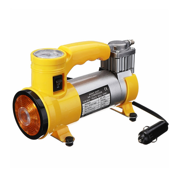 Portable DC 12V Air 100PSI 10Amp Air Compressor Car Single Cylinder Tyre Inflator with LED Light