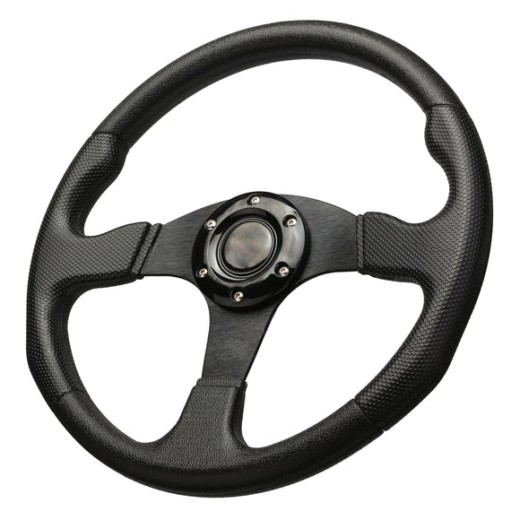 14 Inch 350mm Steering Wheel Universal Flat Genuine leather Drift Racing