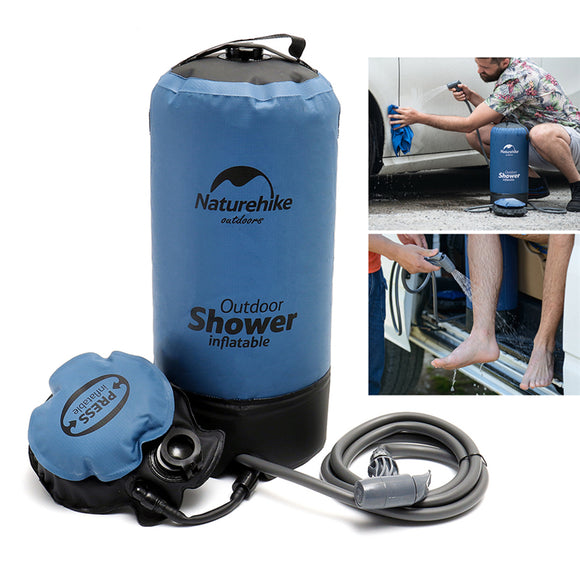 Naturehike 11L PVC Outdoor Inflatable Shower Bathing Bag Portable Folding Camping Water Storage