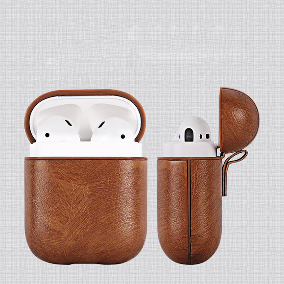 PU Leather Shockproof Earphone Protective Case For Apple AirPods 2016 & 2018