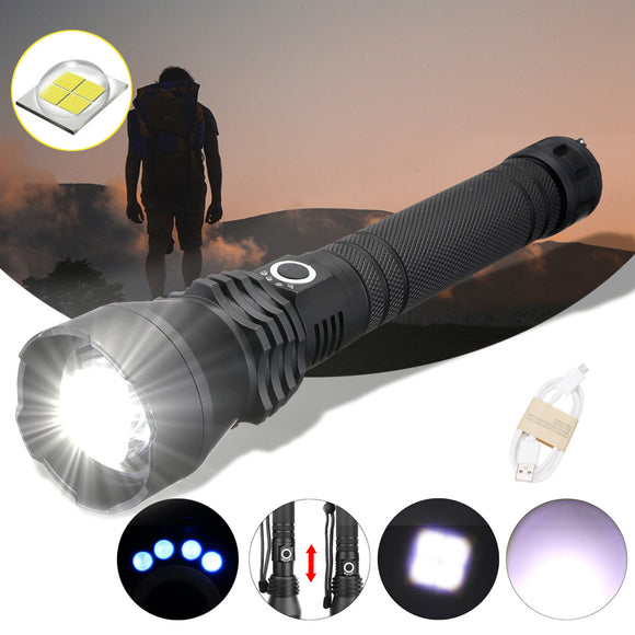 XANES 1285 Zoomable USB Rechargeable LED Flashlight XHP50 Highlight Telescopic Torch 18650 26650