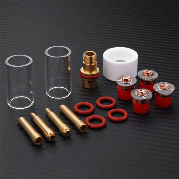 16pcs Stubby Gas Lens Glass Nozzle Cup Kit TIG Welding Torch Accessories For WP17/18/26