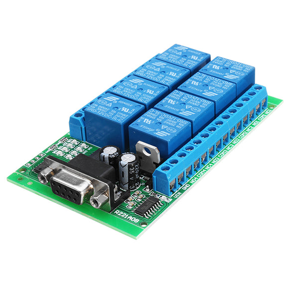8 Channel DB9 Interface RS232 Relay Module Serial Remote Control Switch