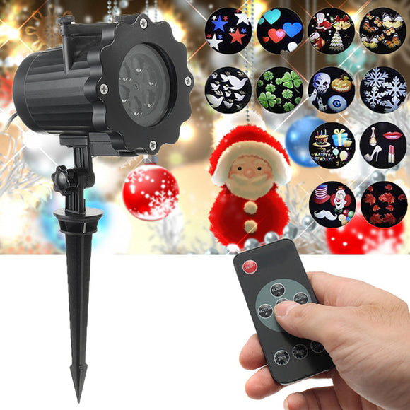 6W Remote Control LED Projector Laser Stage Light Waterproof Lawn Garden Landscape Decor