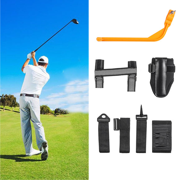 5 Pcs Golf Corrector Set Arm Posture Leg Belt Swing Practicing Guide Golf Training Equipment