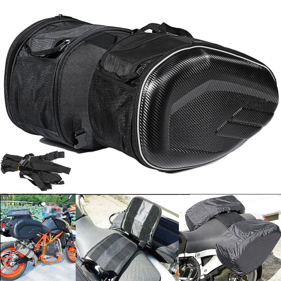 58L Motorcycle Saddlebags Rear Seat Luggage Large Capacity Multi-use Expandable