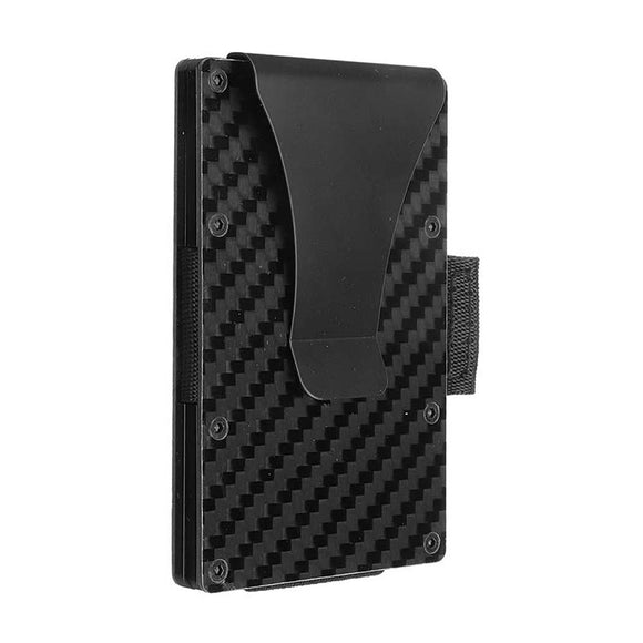 RFID Blocking Metal Wallets Slim Carbon Fiber Credit Card Holder Money Clip