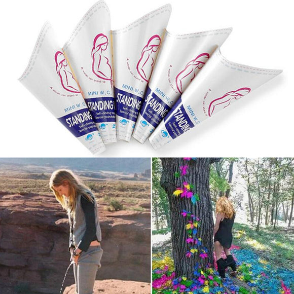 10Pcs/1Bag Disposable Female Urine Lady Funnel Urination Device Outdoor Sports Camping Paper Urinal