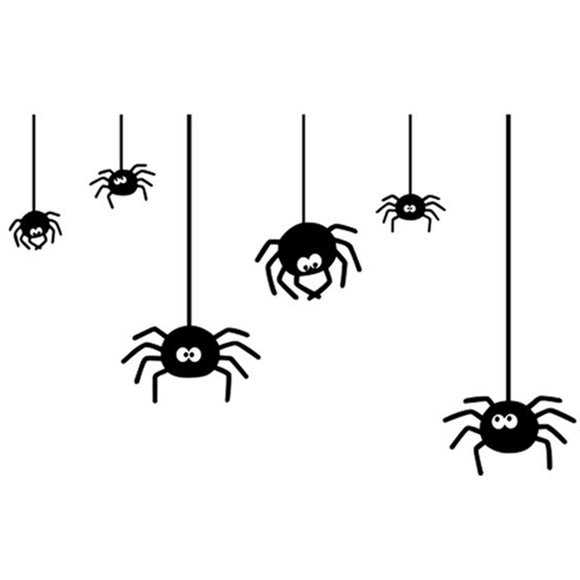 Halloween Spider Wall Sticker Spider Removable Wallpapers Vinyl Art Decal Waterproof Decor Sticker