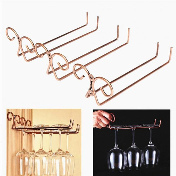 Wine Cup Wine Glass Holder Hanging Drinking Glasses Stemware Rack Drinks Holder Double Row