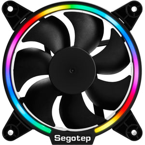 Segotep 12cm 4 Pin Silent RGB LED Light Cooling Fan Cooler for Desktop PC Computer Case