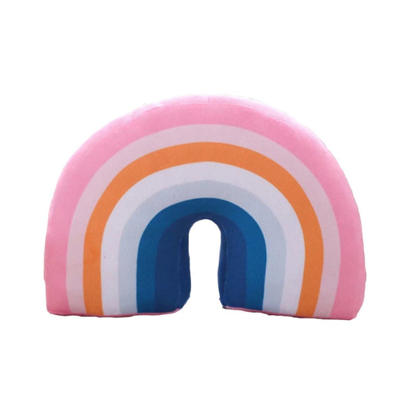 Colorful Rainbow Shaped  Sleeping Pillow Plush Dolls Back Cushion Soft Stuffed Toy Present