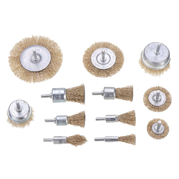 Drillpro 12Pcs Wire Wheel Brush Cup Wire Brush Set 6mm Shank For Removal of Rust/Corrosion/Paint-Reduced