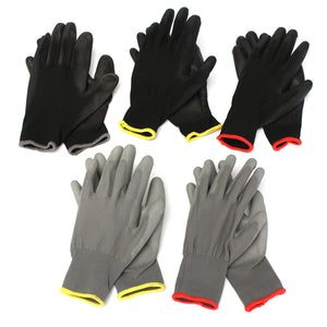 1 Pair PU Palm Coated Nylon Precision Protective Safety Work Gloves Light Weight