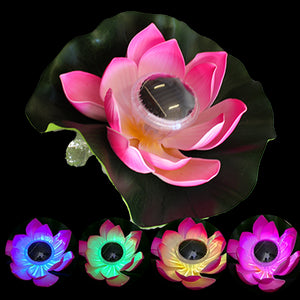 Solar pool light RGB Pink Lotus flower