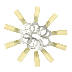 10PCS 13mm Yellow Terminals Insulated Ring Connector 4.0-6.0mm 12-10AWG M13