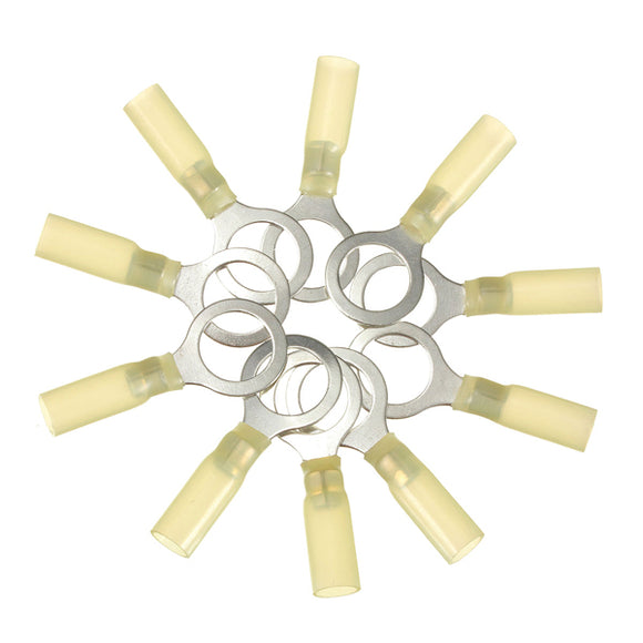 10PCS 13mm Yellow Terminals Insulated Ring Connector 4.0-6.0mm 12-10AWG M13