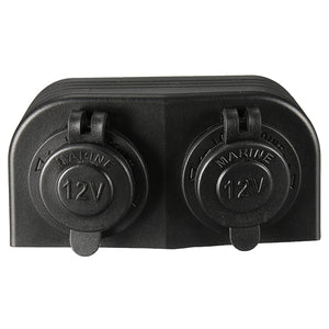 12/24V Water Resistant SurfacE-mount Dual Cigarette Power Socket