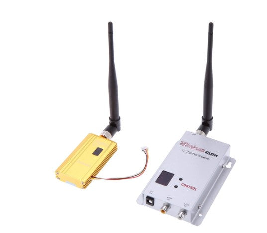 1.2G 1500mW Wireless 8CH Transmitter 12CH Receiver Camera AV Audio Video Transmission System for Displayer Monitor FPV OSD