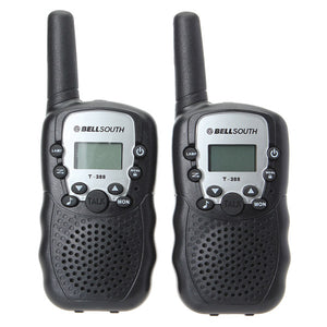 2pcs T-388 0.5W UHF Auto Multi-Channels Mini Radios Walkie Talkie Black