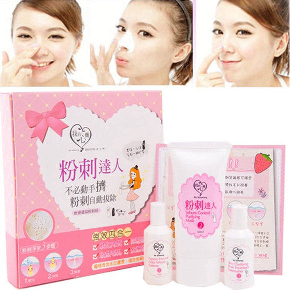 Face Nose Blackhead Removal Kit Pore Facial Peeling Shrinking Cleanser Set Tool